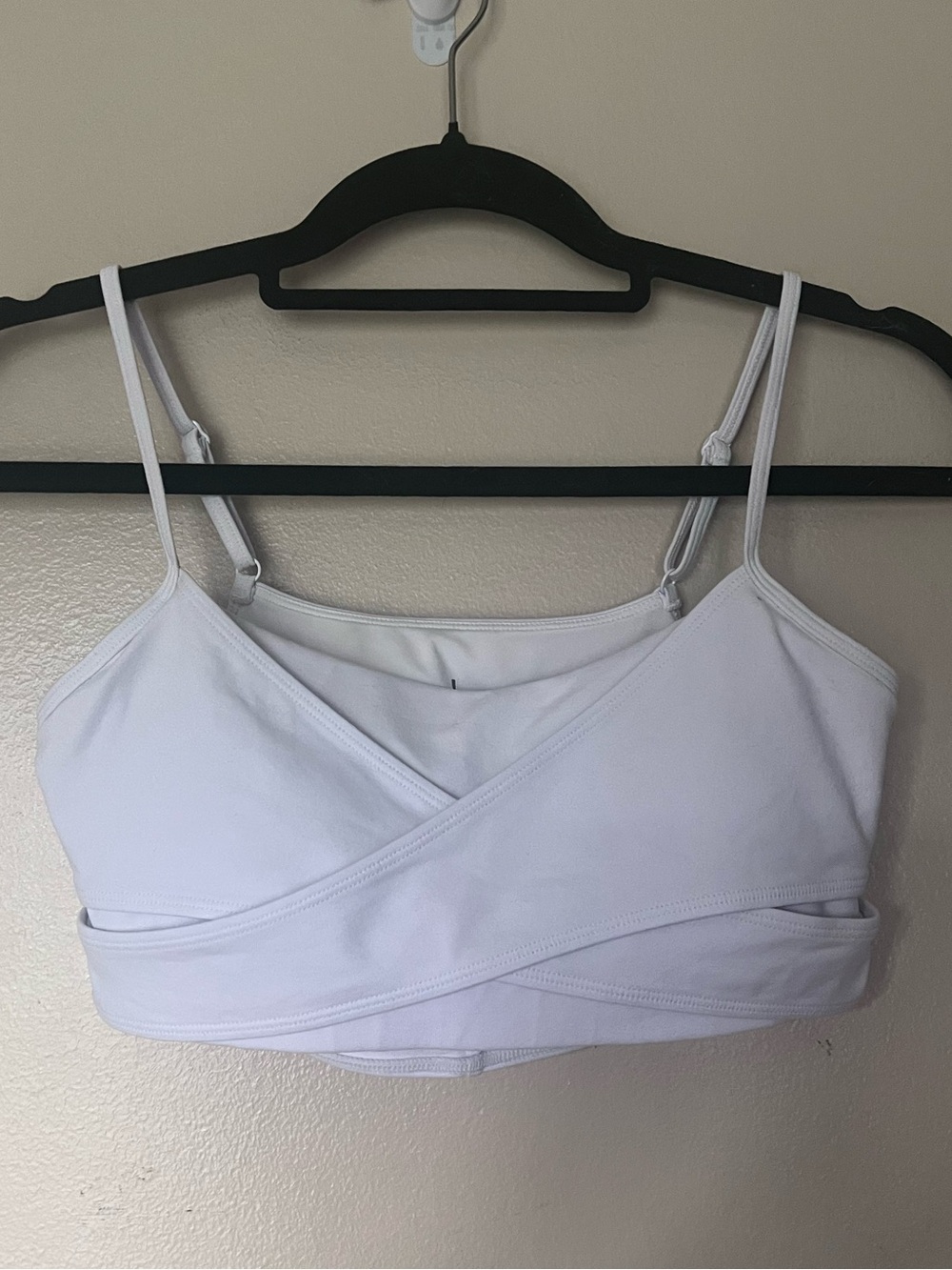 ALO Yoga White Cross-Front Sports Bra